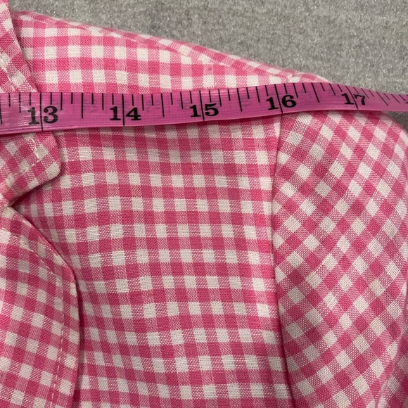 [US14]Talbots Collette’s Pink Gingham Preppy Women's Linen Blend Blazer NWOT - Picture 11 of 15